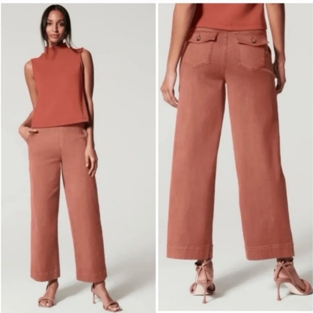 SPANX Terracotta Pull on Wide-Leg Pants